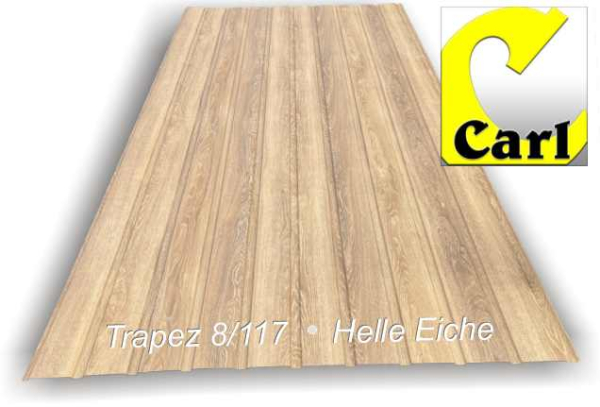 Fassadenprofilbleche helle Eiche